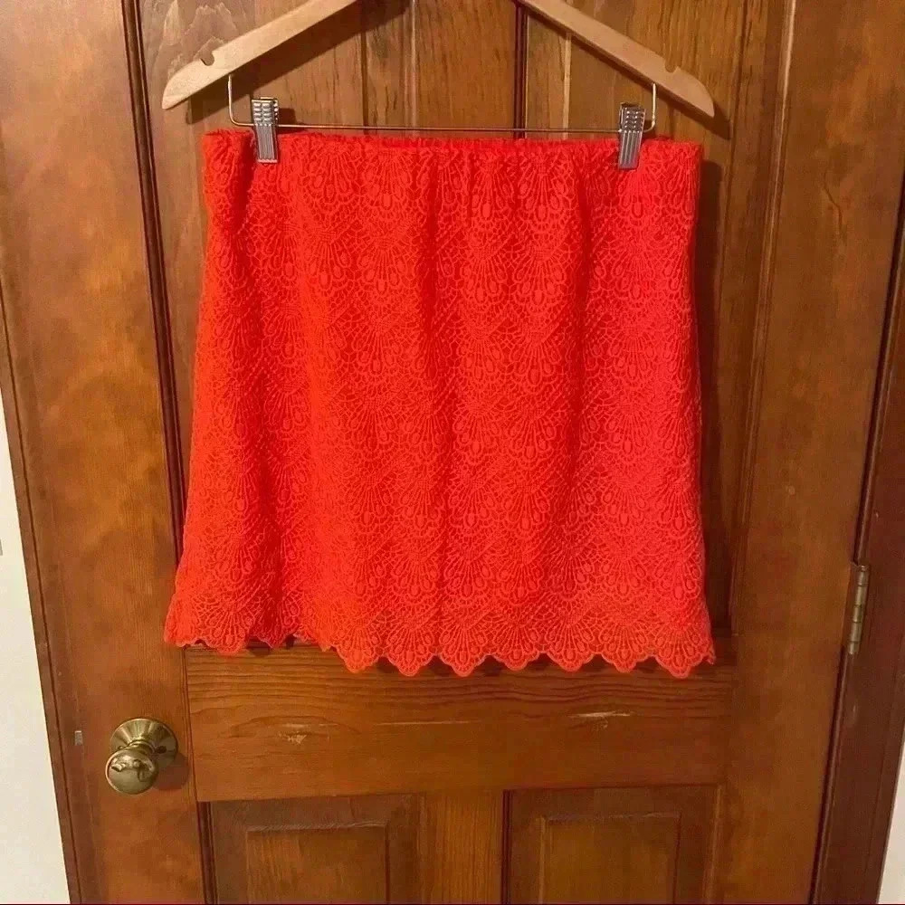 Orange Lace J Crew Mini Skirt